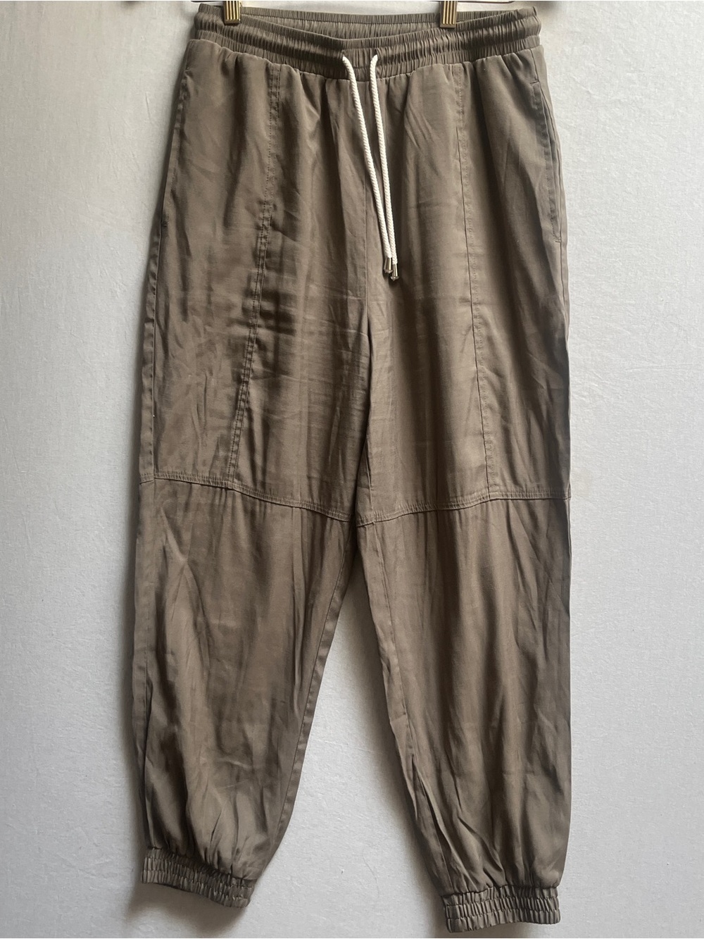 Zara Women's Tan Casual Drawstring Jogger Pants Size L